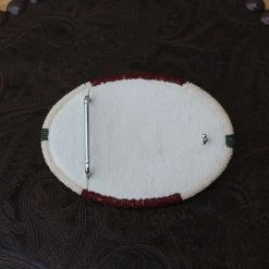 The Sparkling Spur Accessories Cream/Expresso Large Oval Beaded Buckle With Cut Beads