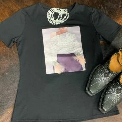 The Sparkling Spur Tops Sparkly Feather Tee