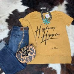 Bohemian Cowgirl Highway Hippie Hi-Low Tee Tops