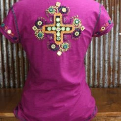 Double D Ranch Wear Fun In Fuchsia Mirror Tee