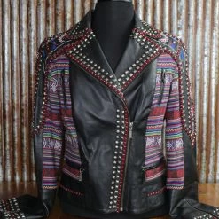 Double D Ranch Wear Flowers & Mirrors Leather Jacket TIFFIANY'S CLOSET