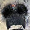 Maniere Kid's Hats Sparkly Baby Tie Hat W/Double Poms