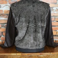 Double D Ranch Wear Leather & Faux Fur Jacket
