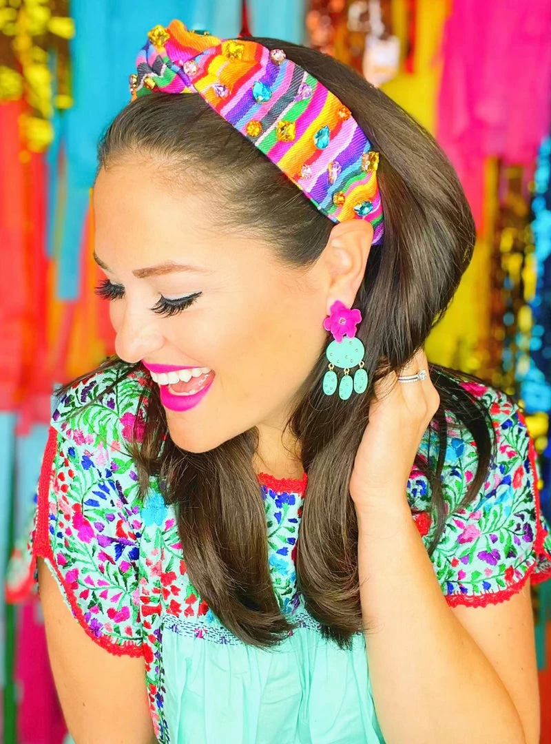 Brianna Cannon Hats/Headbands/Scarves/Gloves Rainbow Serape Fiesta Crystal Headband 6 Brianna Cannon Hats/Headbands/Scarves/Gloves Rainbow Serape Fiesta Crystal Headband