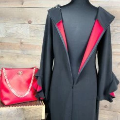 The Sparkling Spur Dresses Black & Red Ruffle Dress