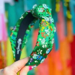 Brianna Cannon Green Silk Rainbow Flower Headband With Crystal Butterflies Hats/Headbands/Scarves/Gloves 7 Brianna Cannon Green Silk Rainbow Flower Headband With Crystal Butterflies Hats/Headbands/Scarves/Gloves