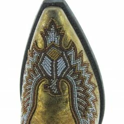 Old Gringo Eagle Beaded Gold Metallic Bootie Shoes/Boots