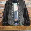 Double D Ranch Wear Leather & Faux Fur Jacket