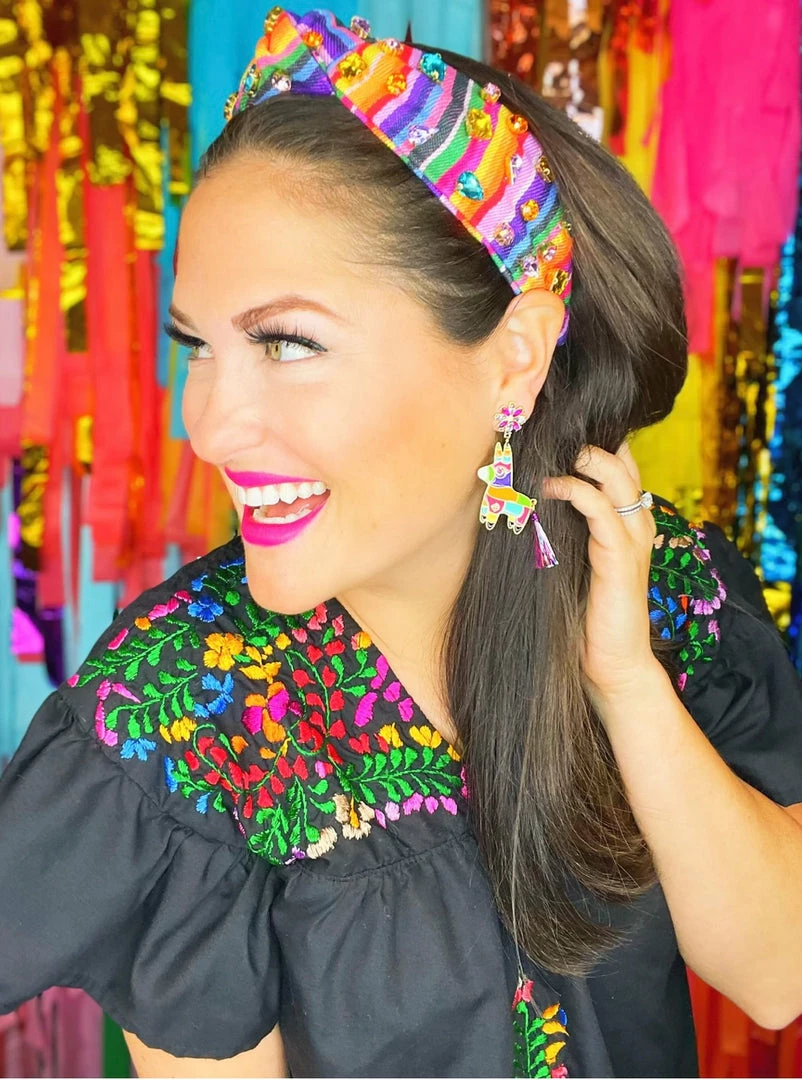 Brianna Cannon Hats/Headbands/Scarves/Gloves Rainbow Serape Fiesta Crystal Headband 5 Brianna Cannon Hats/Headbands/Scarves/Gloves Rainbow Serape Fiesta Crystal Headband