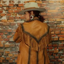 Roja TIFFIANY'S CLOSET Leather Jacket With Fringe & Whip Stitching