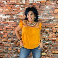 Double D Ranch Wear - Folk Foray Collection Palomita Top Tops