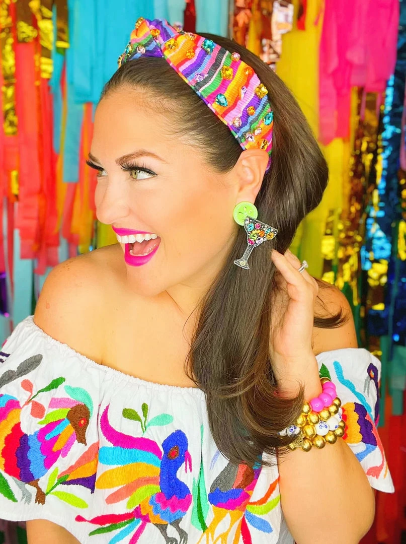 Brianna Cannon Hats/Headbands/Scarves/Gloves Rainbow Serape Fiesta Crystal Headband 3 Brianna Cannon Hats/Headbands/Scarves/Gloves Rainbow Serape Fiesta Crystal Headband