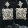 The Sparkling Spur Southwest Silver Earrings - Square Jewelry